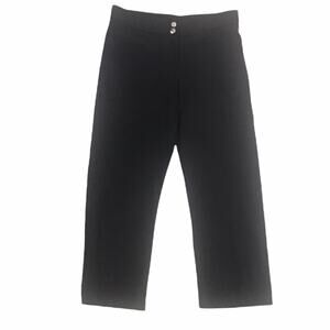 Nike Dri-fit Crop Capri Pants Single Pocket Double Snap Zip Closure Black Small